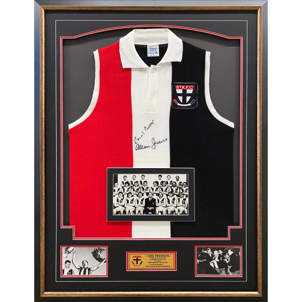 Darrel Baldock & Allan Jeans - Signed 1966 St Kilda Premiership Guernsey